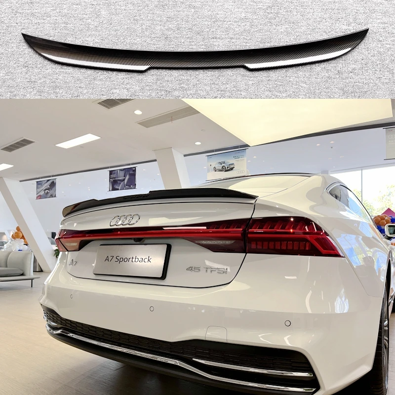 

Спойлер для Audi A7 S7 RS7 2017 до 2022 черный 4KA спойлер из глянцевого черного углеродного волокна Высокое качество ABS задний спойлер крыло багажника