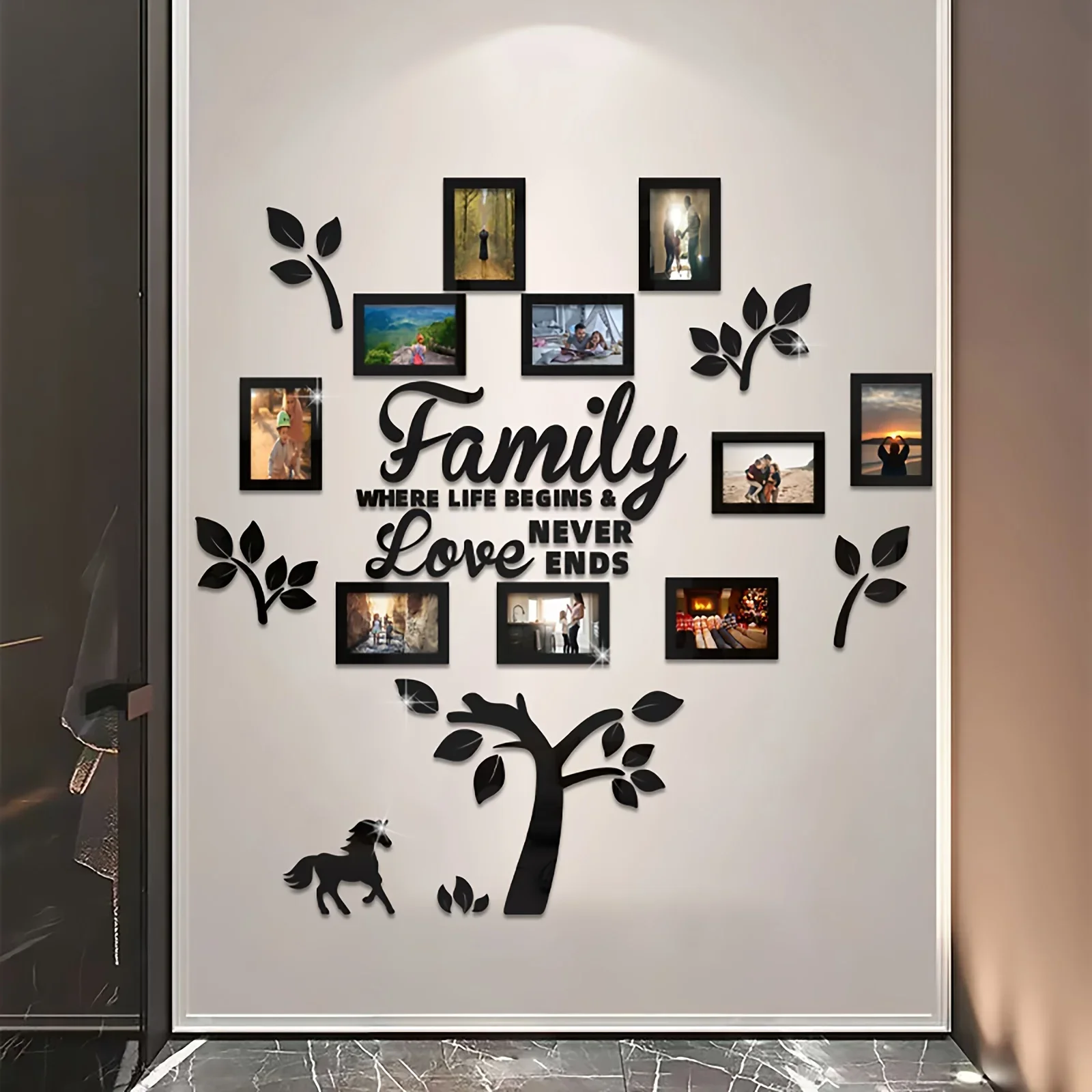 3D Acrylic Photo Frame Wall Decorations Poster Templates Collage Gallery Family Wedding Back to School Anniversary