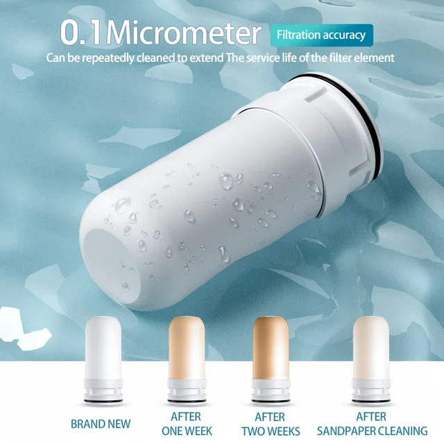 เครื่องกรองน้ํา Faucet แบบสวิตช์แบบแมนนวลพร้อมตัวกรองเซรามิก 0.1 ไมครอน ติดตั้งง่าย ถอดซักได้สําหรับใช้ในบ้านในครัว 4