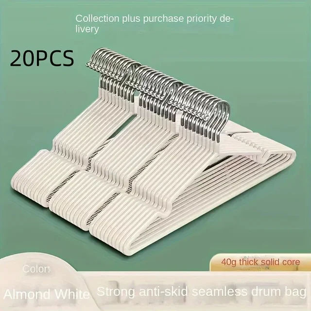 Grucce da 20 pezzi con design antiscivolo, appendiabiti senza traccia, robusti grucce resistenti e resistenti 4