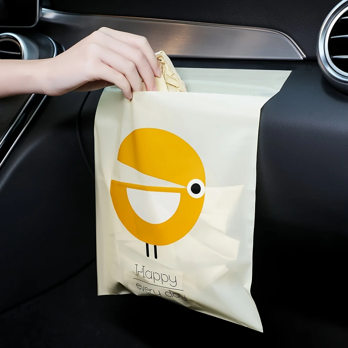 15pcs/Set Car Garbage Bag Dashboard Paste Portable Trash Rubbish Bag Auto Traveling Seat Back Hanging Disposable Trash