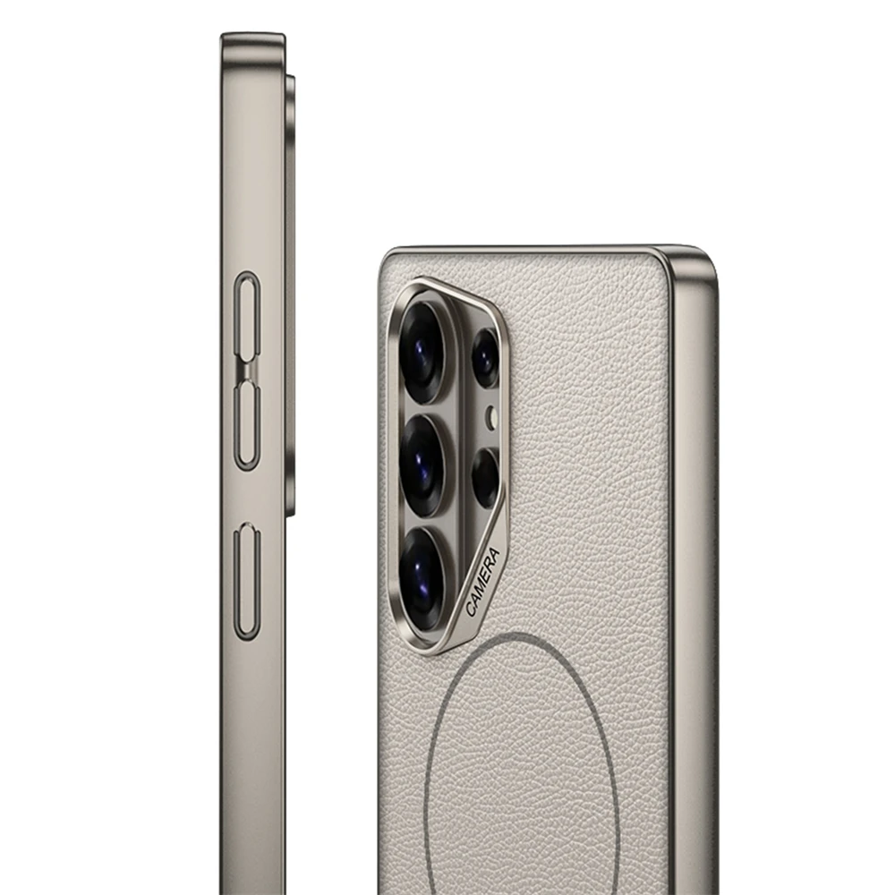 Magnetic Leather Thin Matte Phone Case with Magsafe Compatibility - Wireless Charging Shockproof Cover