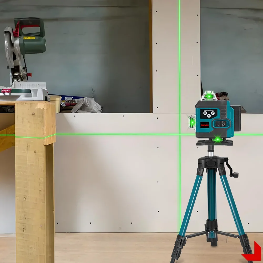 ONEVAN 16 Lines 4D Laser Level Self-Leveling 360 Horizontal And Vertical Cross Super Powerful Green Laser Level With Display laser level
