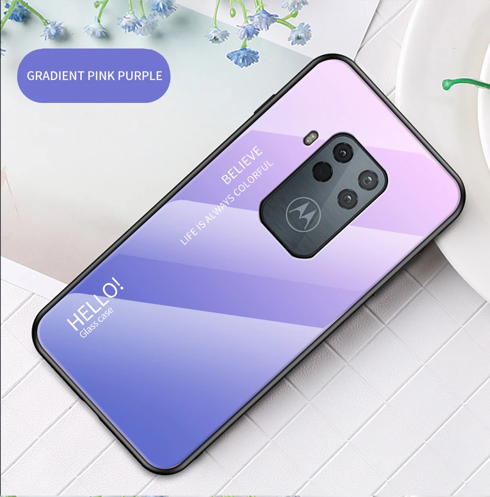 for Moto One Zoom Glass Case DECLAREYAO Luxury Hard Mirror Tempered Glass Coque For Moto G7 Power G7Play G5S Puls G6 Plu_voghion.com