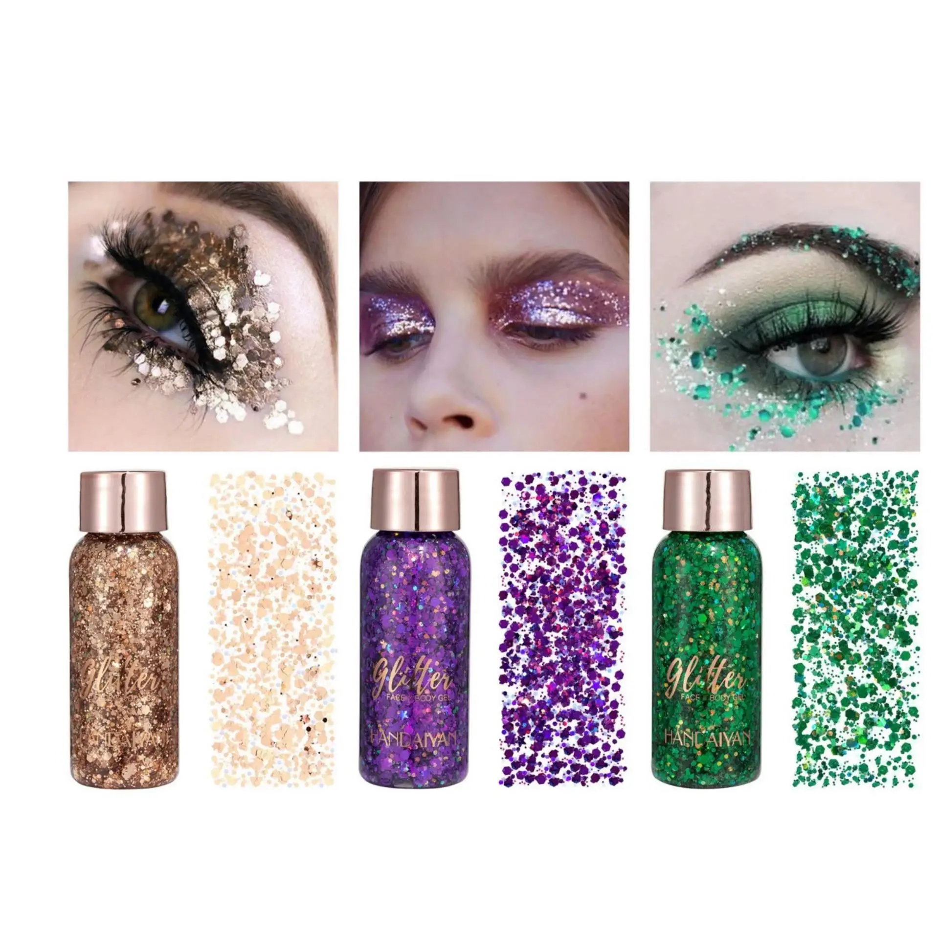 Vibrant 9-Color Glitter Gel for Multi-Purpose Party Makeup