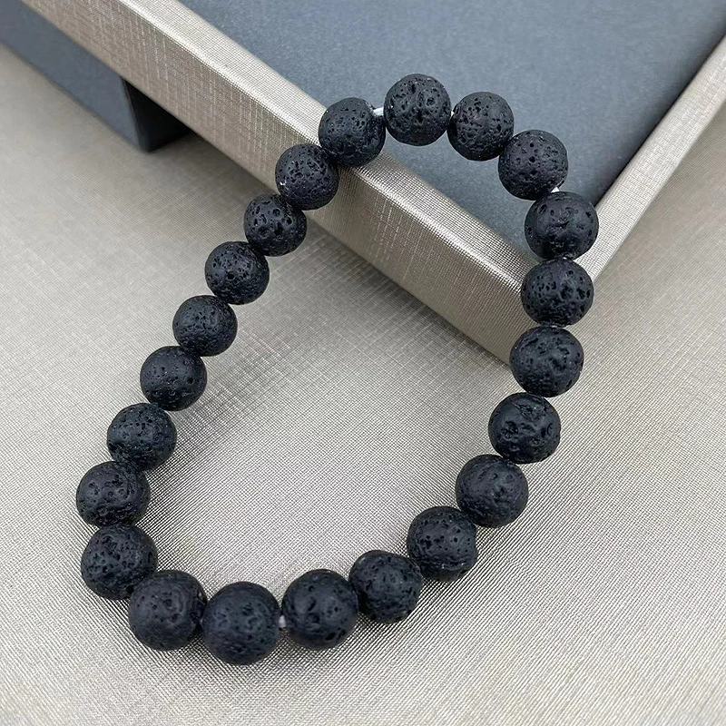 8MM Natural Lava Stone Colorful Beads Fashion Hand Beads Beaded Couples  Bracelet