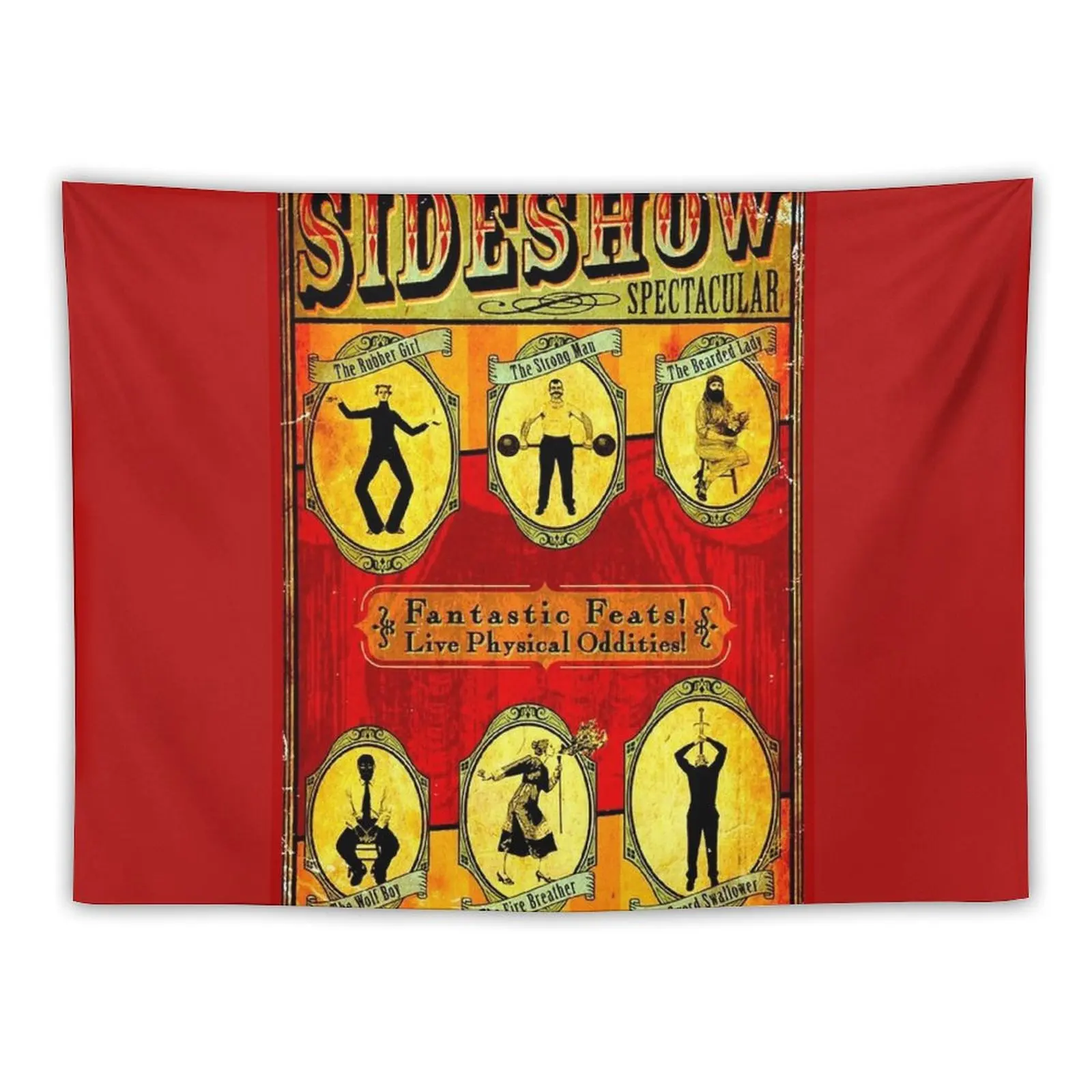 

SIDESHOW SPECTACULAR; Vintage Circus Advertising Print Tapestry Room Decoration Korean Style Aesthetic Decoration Tapestry
