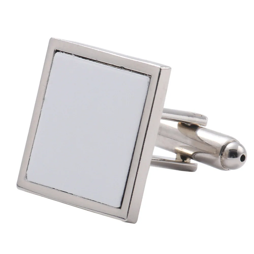 5Pair Metal Sublimation Cufflink Blanks Thermal Transfer Cuff Buttons Shirt Cuff Links Men's Wedding DIY Jewelry Accessories