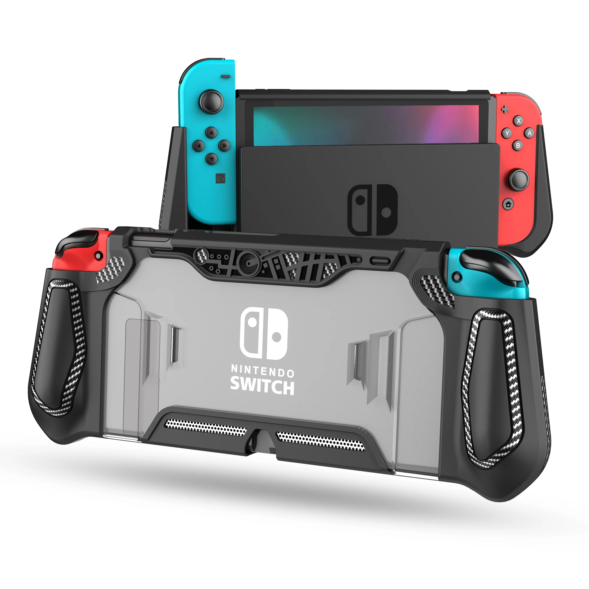 For Nintendo Switch Case Dockable Case Compatible with Console & Joy-Con Controller nintendos switch TPU Grip Protective Cover