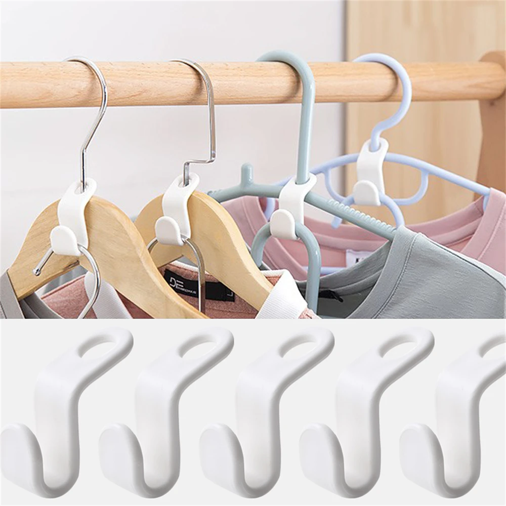  100 Pcs Clothes Hanger Connector Hooks Plastic Mini