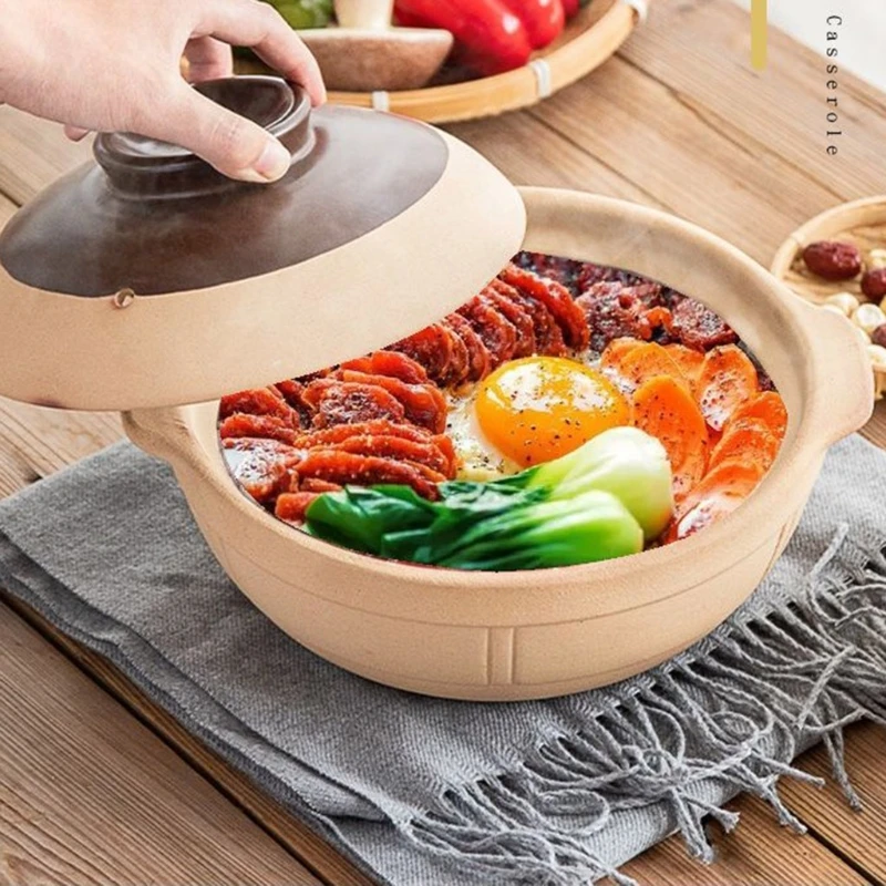 Casseroles 500ML/750ML Rice Noodle Porridge Milk Soup Clay Stew Earthenware heat-resistant ceramic stoves electric gas stove casserole pot