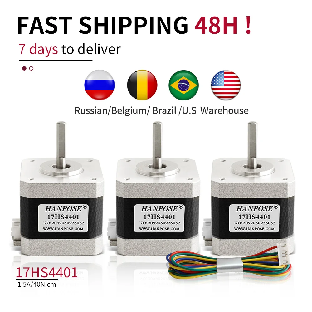 Nema17 스테퍼 모터 42 모터 40mm 42BYGH 1.8A (17HS8401) 모터 4-리드 3D 프린터용 스테퍼 모터 Nema 17