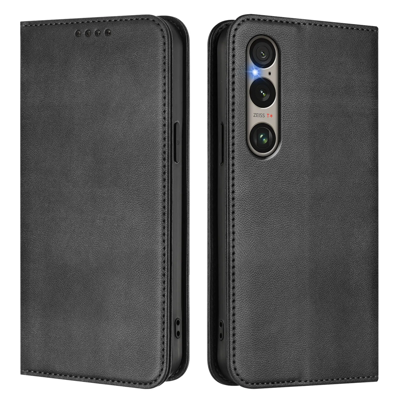 Luxury Magnetic Skin Leather Phone Case Wallet with Flip Cover and Stand Function