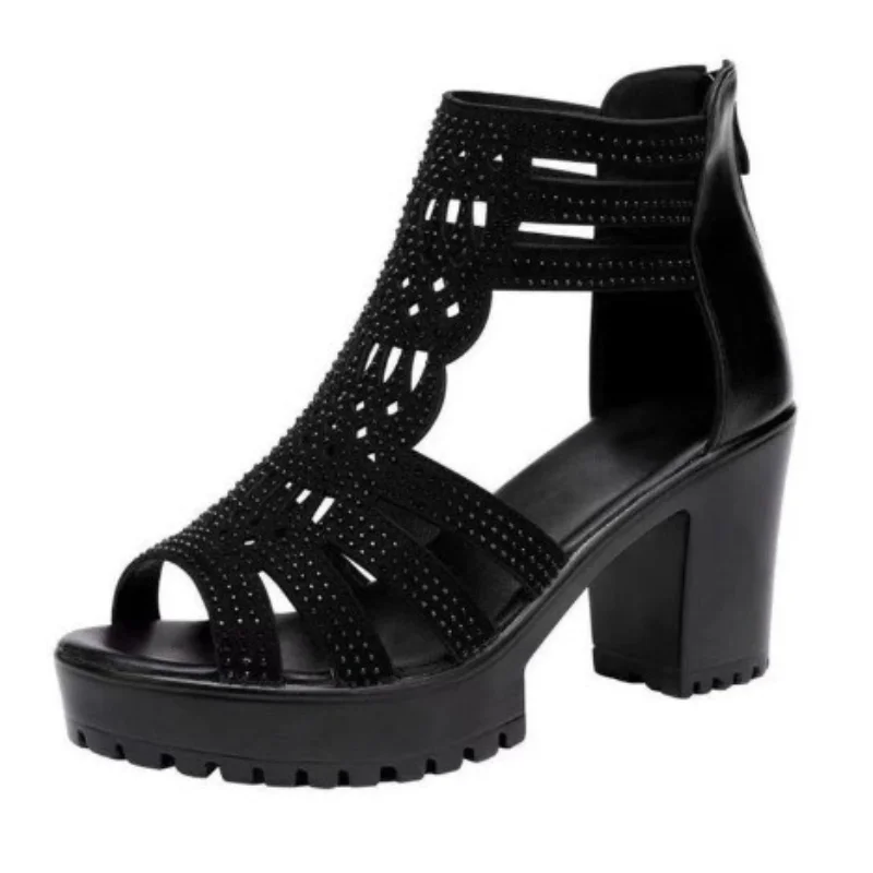 New Women's Fish Mouth Shoes Wedges Hollow Out  Anti slip Sandals Ladies Casual Low Heel Sandals Fashion open toe Mujer Footwear