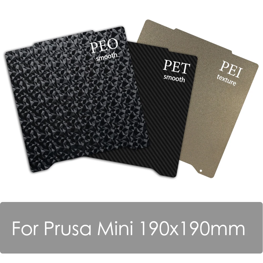 Prusa Mini용 업그레이드 빌드 플레이트 양면 부드러운 PEI 질감 PEI 분말 코팅 용수철 강판 마그네틱 베드, 190x190mm