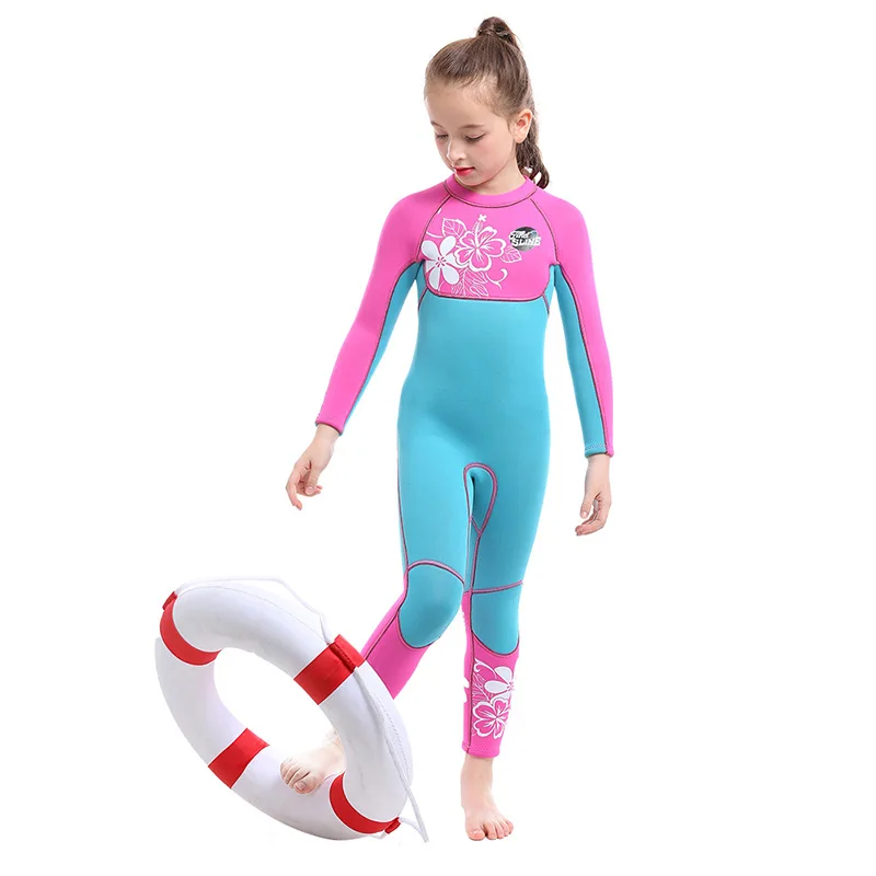 

3MM Kids Neoprene Long Sleeve Keep Warm Snorkeling WaterProof Swim WetSuit Girl Scuba Kayaking Drifting Spearfishing Diving Suit