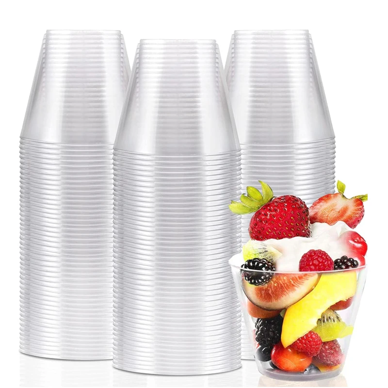 

15PCS 180ml Disposable Plastic Party Cup Juice Dessert Cup Cocktail Yogurt Mousse Cup Wedding Tableware Decoration