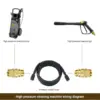 Car Wash Accessories 1/4" Quick Hitch Connect For High Pressure Washer M22 Adapter For Pressure Wash Hose & Wash Gun 3