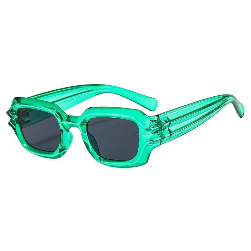 

2023 Luxury Brand Designer Square Sunglasses for Women Men Personality Funny Punk Vintage Eyeglasses Ripple Legs Hip Hop Eyewear