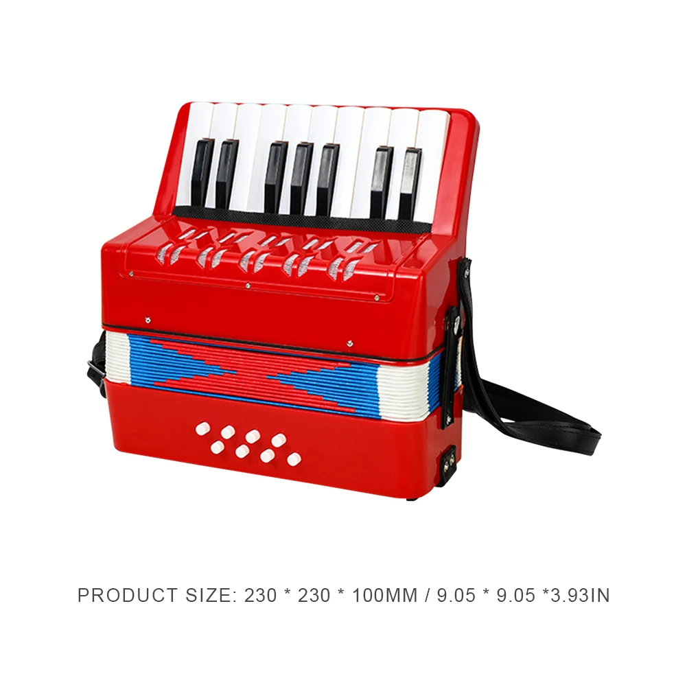 17 Key Accordion Keyboard Instrument 8 Bass Lightweight Accordion Educational Musical Instrument for Beginner