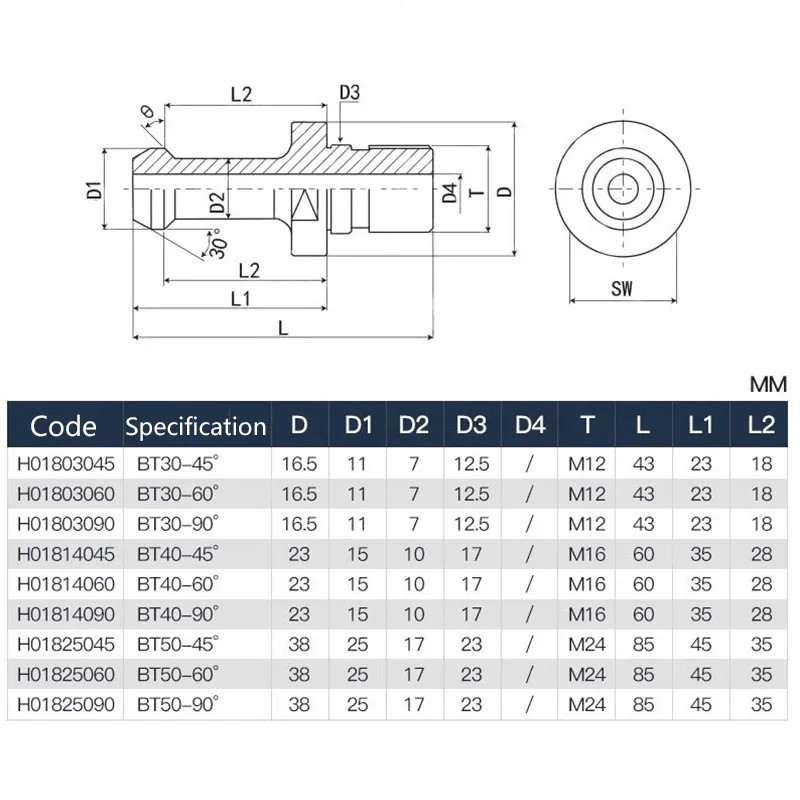 SENO BT30-BT50 ISO20-ISO30 SK30-SK40 CAT40-CAT50 NBT30 Pull Stud CNC BT ISO SK CAT Pull Nails for Spindle Tool Holder tool holder