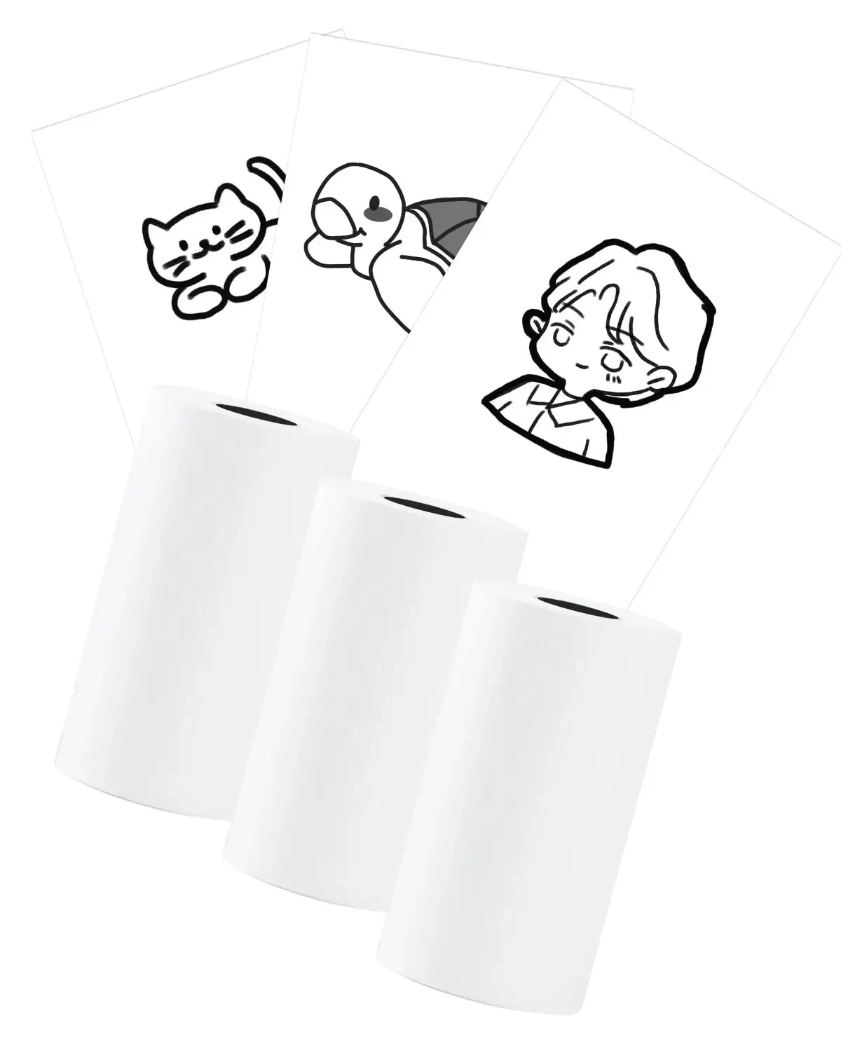 미니 프린터 용지 라벨 접착 용지, 학습 및 사무용, DIY 접착 용지, M02 T02 HD 사진 3 롤