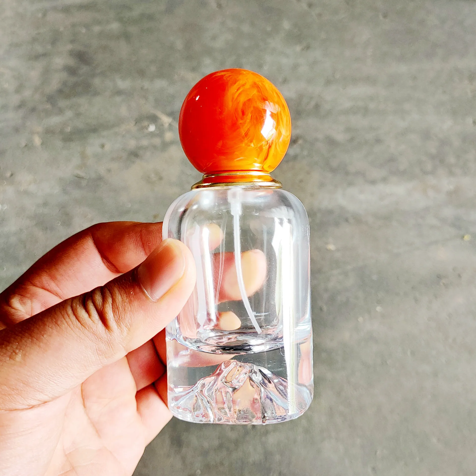 香水瓶,50ml,大容量,エレガントなクリップキャップ,丸い蓋