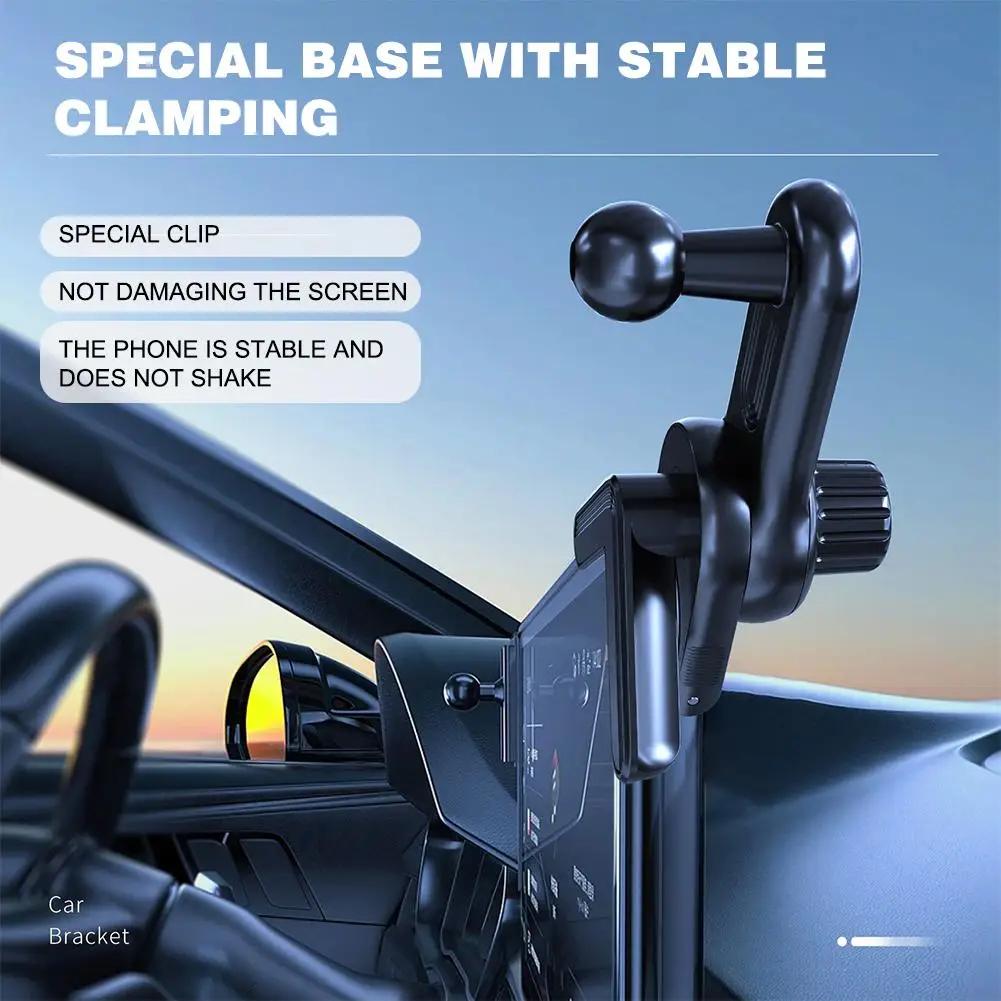 Mobile Phone Holder Base for Car Display Screen Universal 17mm Ball Head GPS Bracket Sticker Base for Tesla Y/S/X