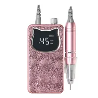 45000RPM Electric Nail Drill Machine Professional Nail polisher with Flash Diamond Decoration for Gel Portable Manicure tools 1