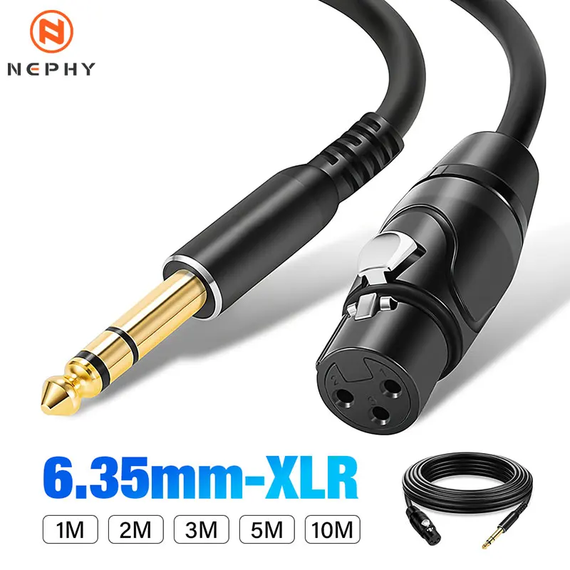 Premium 1/4 Inch TRS to XLR Female Balanced Audio Cable for Professional Instruments and Studio Equipment