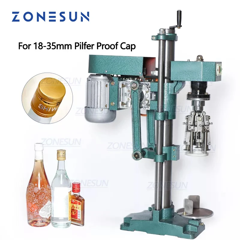 ZONESUN Semi Automatic Capping Machine Pilfer Proof Bottle Cap Making Juice Wine Water Liquid Bottles Glass Plastic Packing glass bottle bamboo lid sealed glass container food storage tank mason jars dustproof moisture proof nut bottle seasoning jar