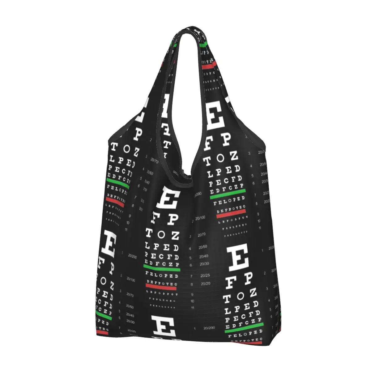 

Recycling Eye Test Snellen Chart Shopping Bag Women Tote Bag Portable Optometrist Optician Grocery Shopper Bags