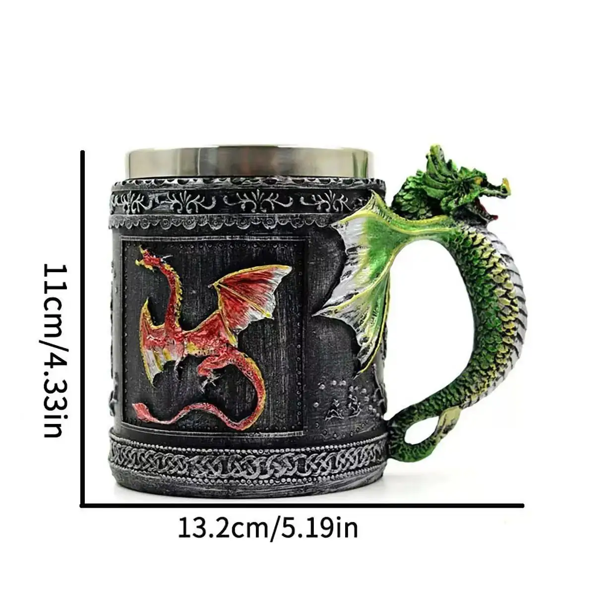 Creative Feilong Stainless Steel Mug, Personalized Retro Drinking Cup, Faucet Beer Cup_voghion.com