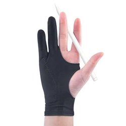 Two-Finger Anti-Fouling Drawing & Tablet Glove (Black)