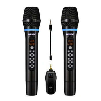 전문 Bt 휴대용 무선 충전 스튜디오 마이크, D900 + 513, UHF 무선 노래방 마이크
