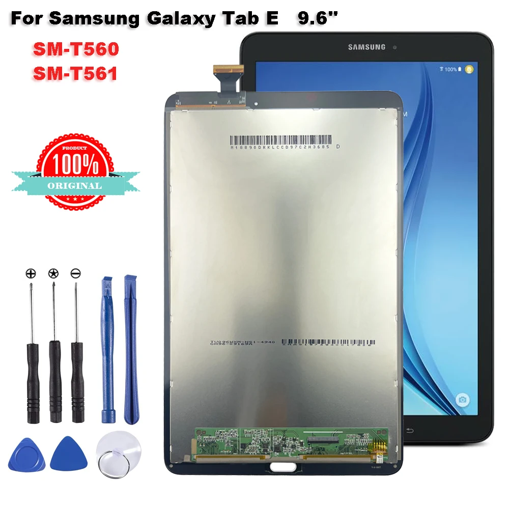 

Новинка, сенсорный экран для Samsung Galaxy Tab E 10, 0 T560 T561, стеклянный дигитайзер + ЖК-дисплей, панель в сборе