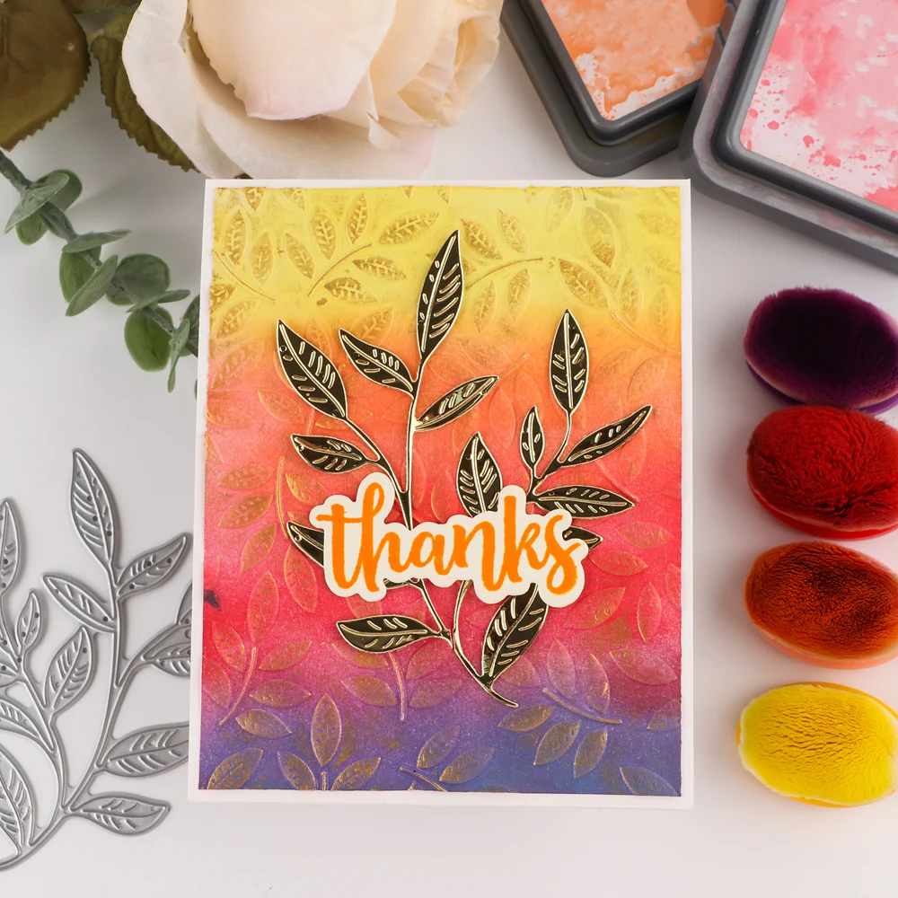 3D Embossing Folder Retro Patterns Leaves Branches Clouds Background For DIY Scrapbooking Paper Craft Cards Photo Album Making