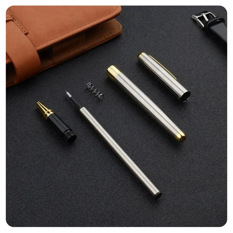 Ballpoint Pen Stainless Steel Material Replaceable Refill Office School Supplies Stationery
