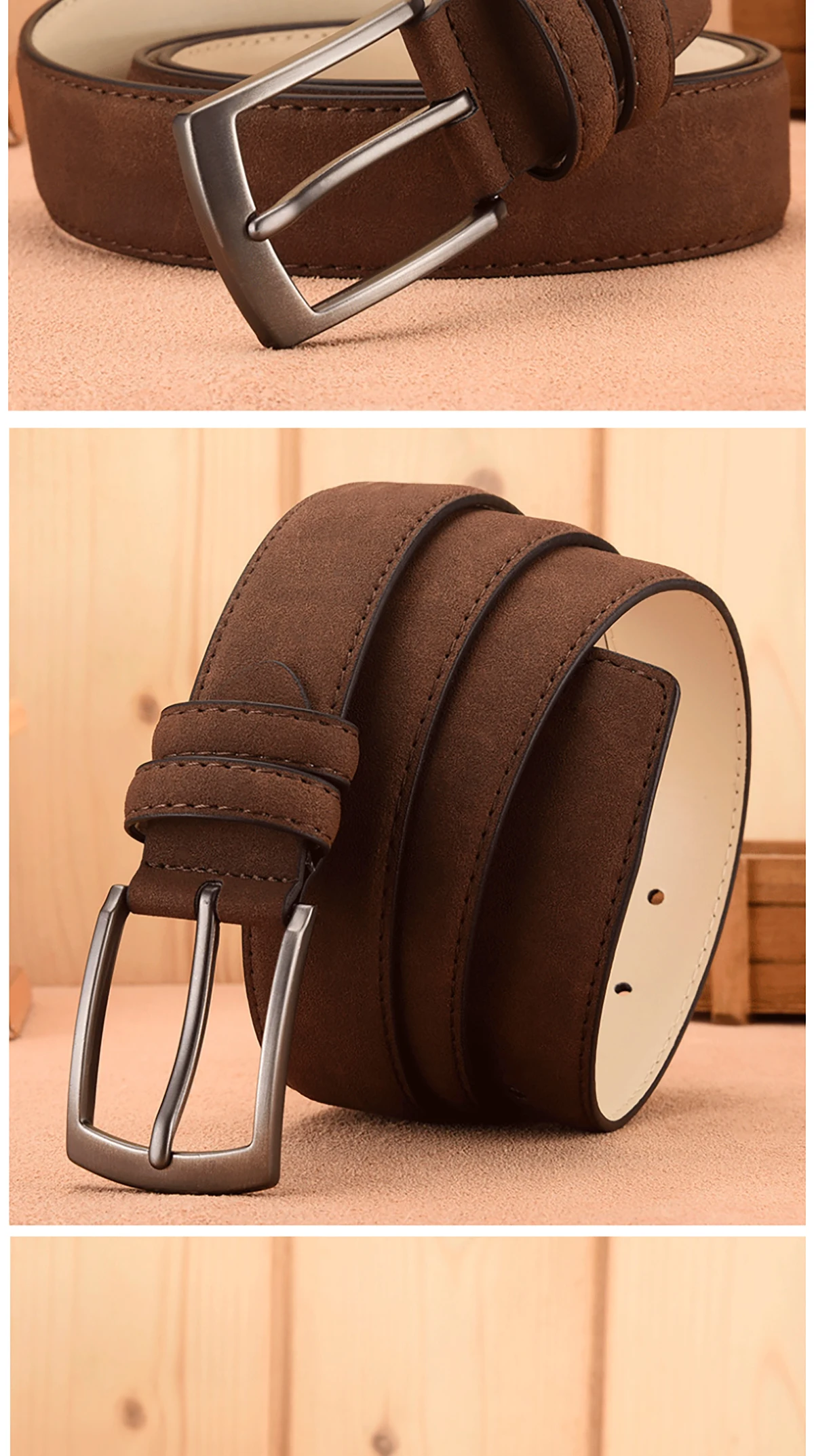 Herren-Wildledergürtel, Retro-Trend, Legierungsschnalle, Herrengürtel, große Größe, echter High-End-Gürtel, Geschenk für Freund und Papa – Detail 4