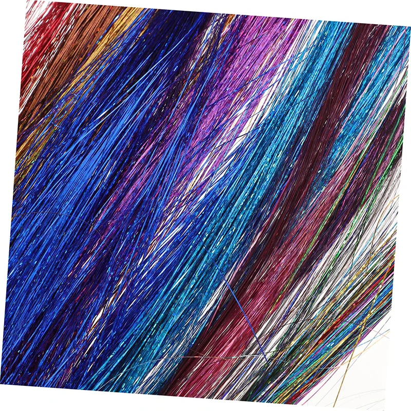 12 pieces of wig extensions, BB clips, laser gold wire, shiny ribbons, straight hair wig extensions