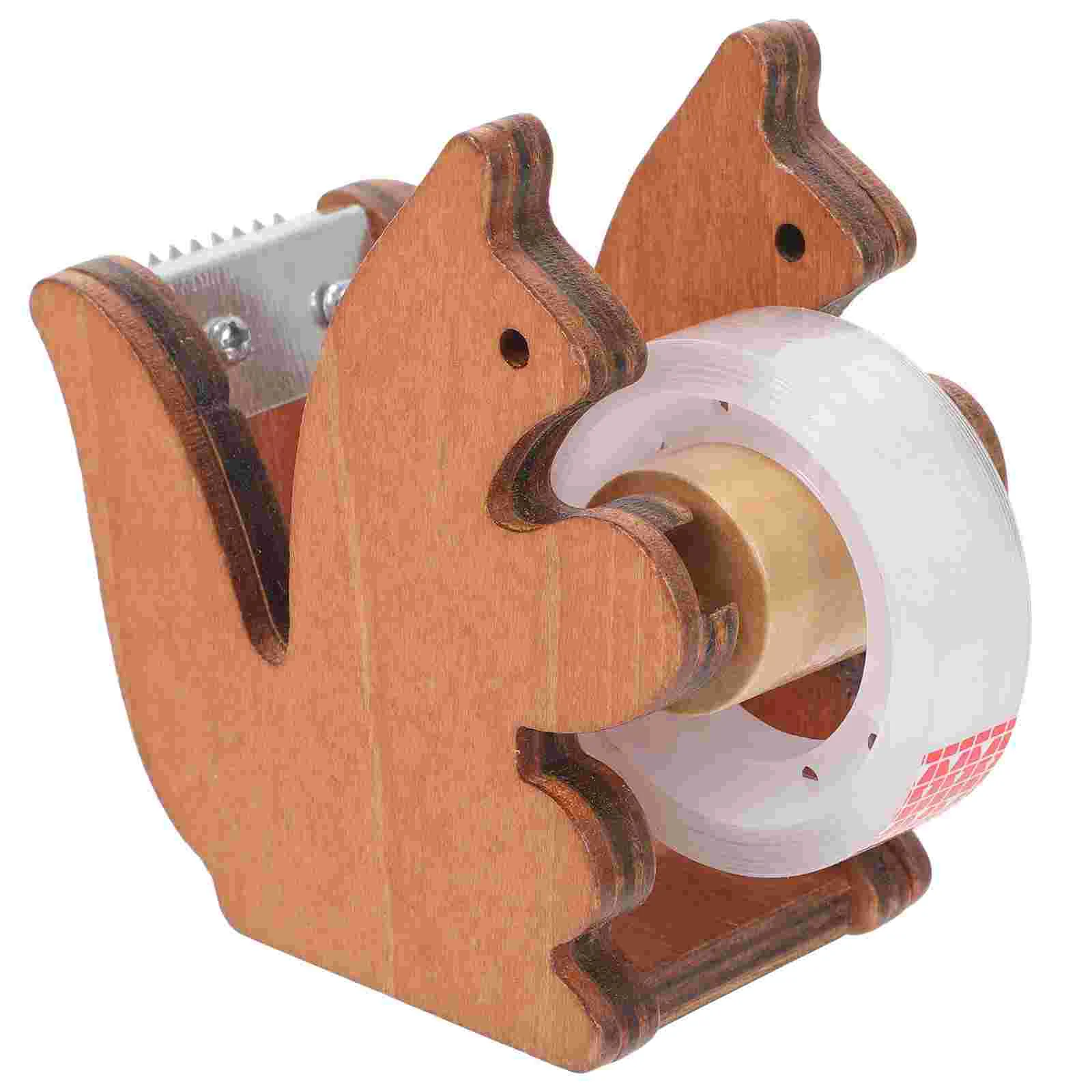 Desktop Tape Squirrel Tape Holder Wooden Tape Holder Small Tape Office Tape Dispenser Squirrel Tape Dispenser School Supplies