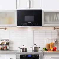 2413 1  Over the Range  Oven with Vent Fan, 1.34 cu. ft. Capacity, 1000W, 24 inch, Black / Stainless Steel 2