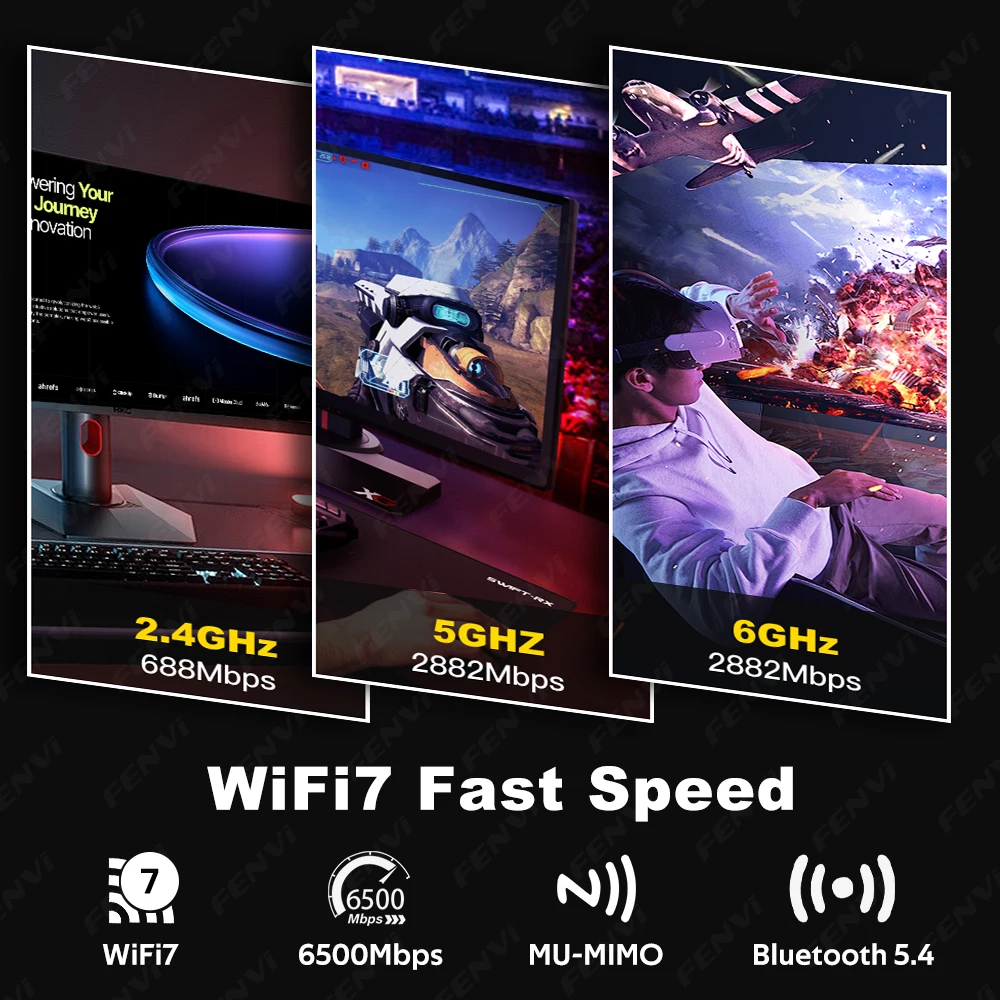 WiFi 7 BE6500 MT7925 PCI-E 어댑터 BT5.4 6500Mbps 트라이 밴드 2.4G/5Ghz/6Ghz 802.11BE 무선 네트워크 어댑터 AMD PC Win 10/11용