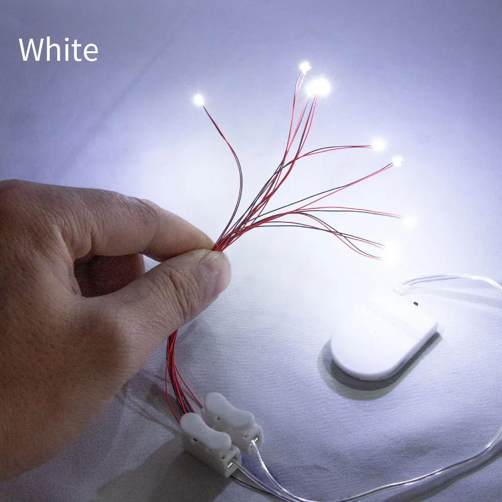 Smd Leds Chip Wired  With 3V Button Battery Box  Pre-soldered Micro Litz Railway Layout for Toy Gundam Lighting 5