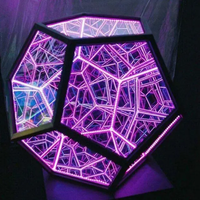 Infinity Dodecahedron Color Art Light Fantasy Geometry Space LED Art Lamp USB Charging Adjustable Color Decor Night Lamp 3