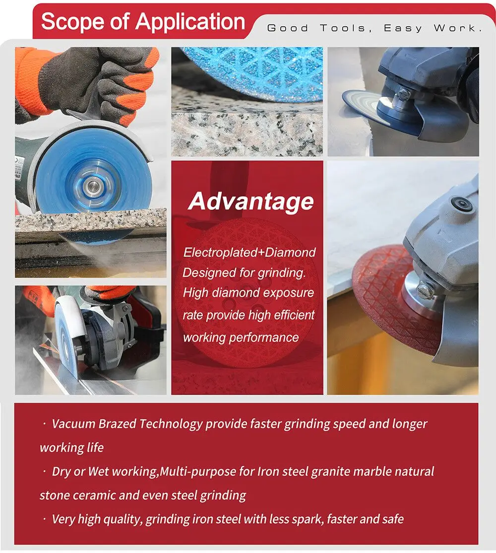 Raizi 100/115/125mm Diamond Cutting Disc for Marble Concrete Ceramic Tile Cut Blade Angle Grinder Circular Saw Blade With Flange