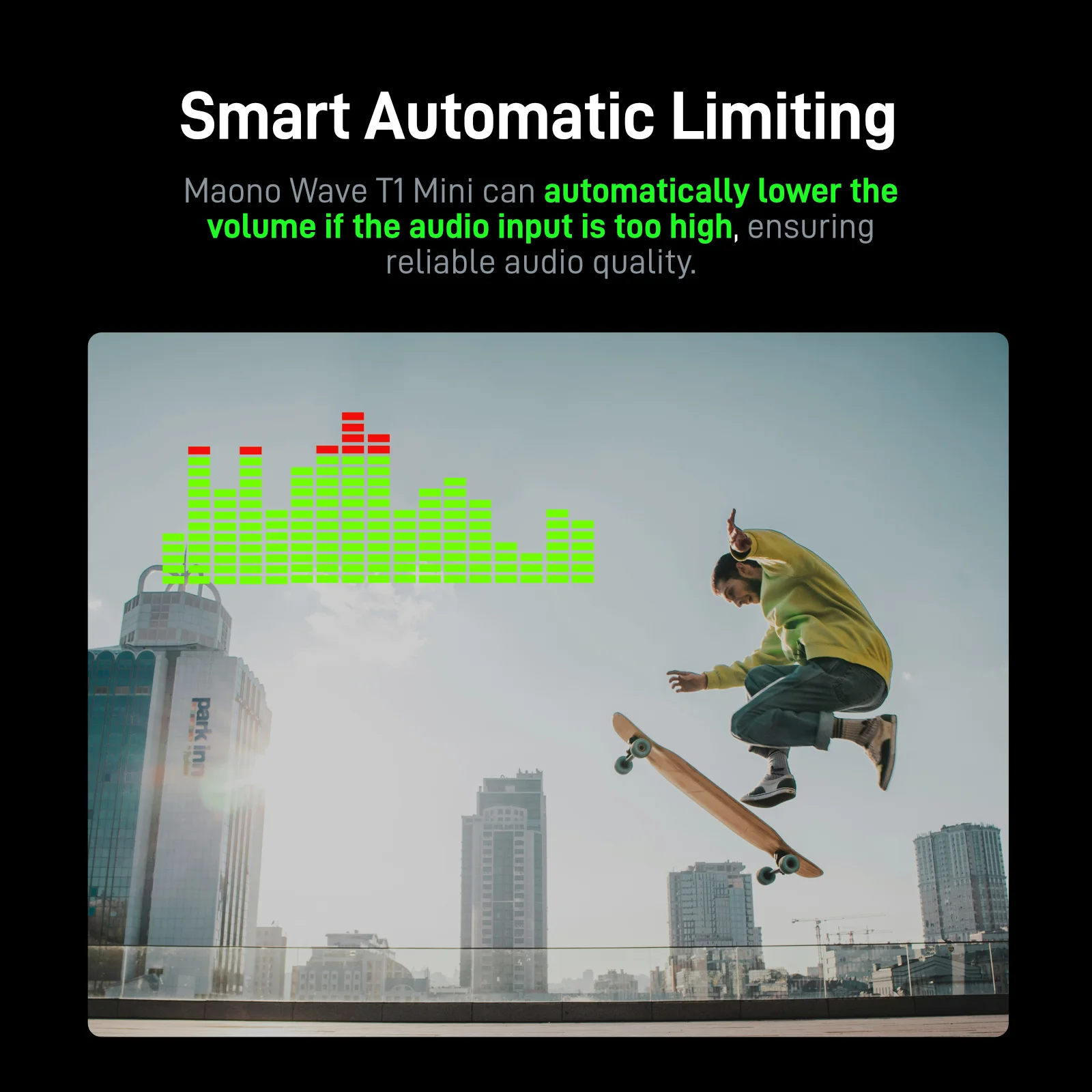 MAONO T1mini Wireless Lapel Microphone for Phone-Noise Cancellation Auto Clipping Function App Setting Audio Video Recording Mic 5