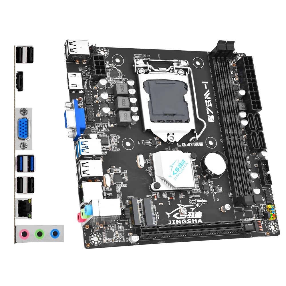 B75M ITX Motherboard Kit with Core i5 3570 processor+16GB DDR3 Memory+128G+CPU Fan integrated GPU placa mae LGA 1155 Mainboard 6