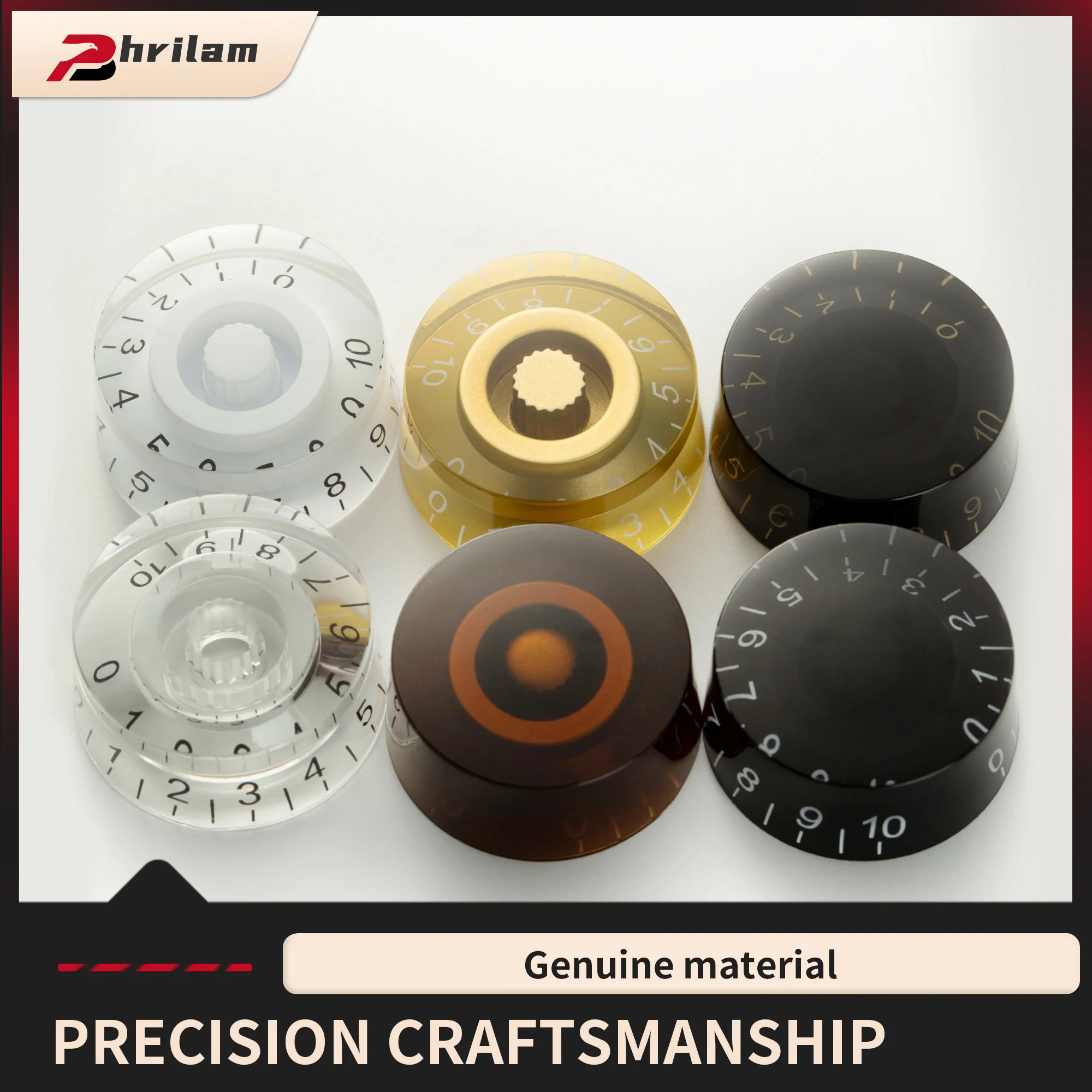 PHRILAM Inch USA LP Guitar Speed Knobs Fine 18-Spline Tone Volume Control Knobs for USA Les Paul Electric Guitar
