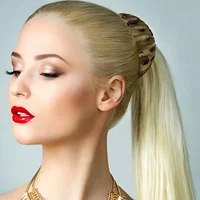 Pince à cheveux nid d’oiseau à la mode-queue de cheval élastique géométrique rétro et chignon pour femmes 6